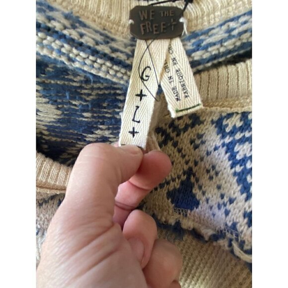 Free People  Women's Sweater Round Neck  Long Sleeves Multicolor Size Large - Picture 5 of 8